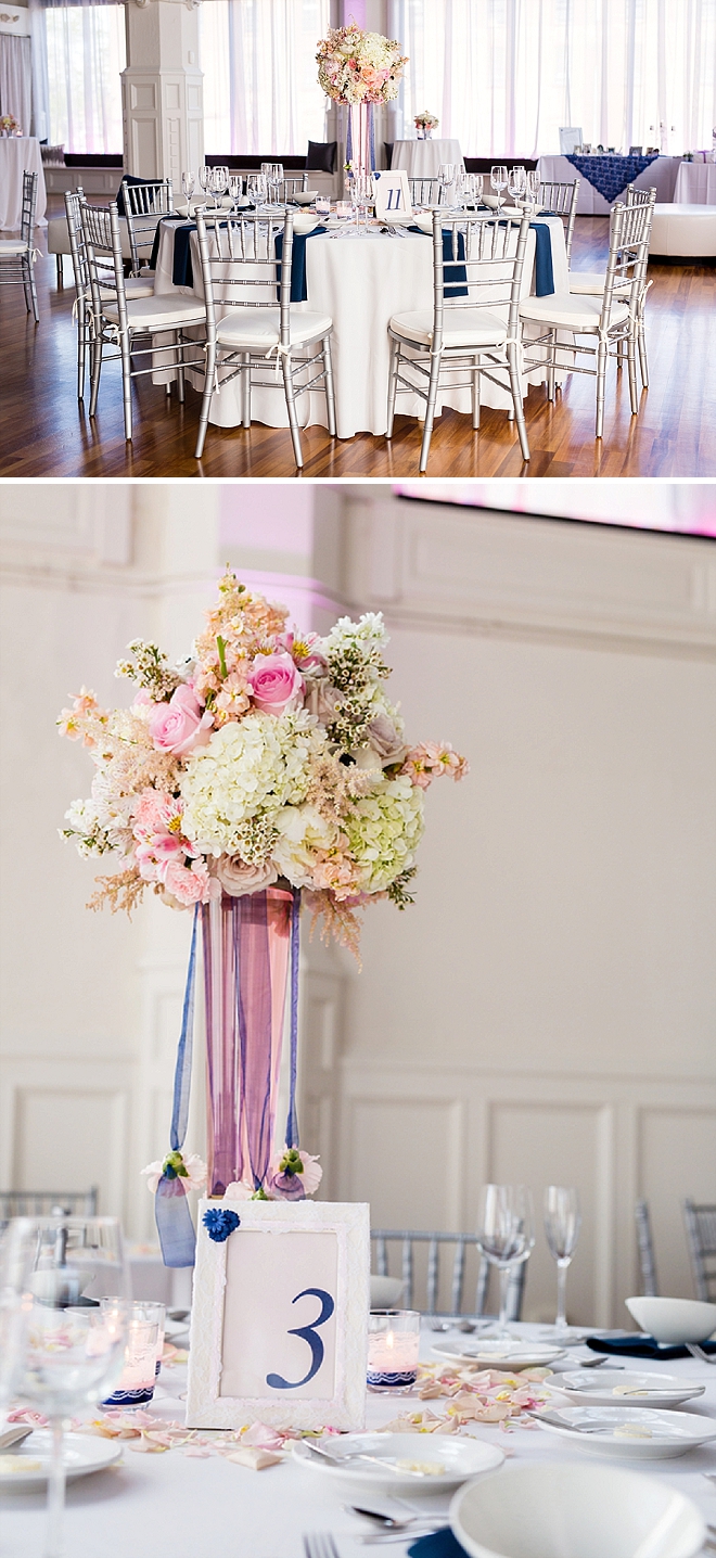 We love the dreamy table decor and centerpieces at this reception!