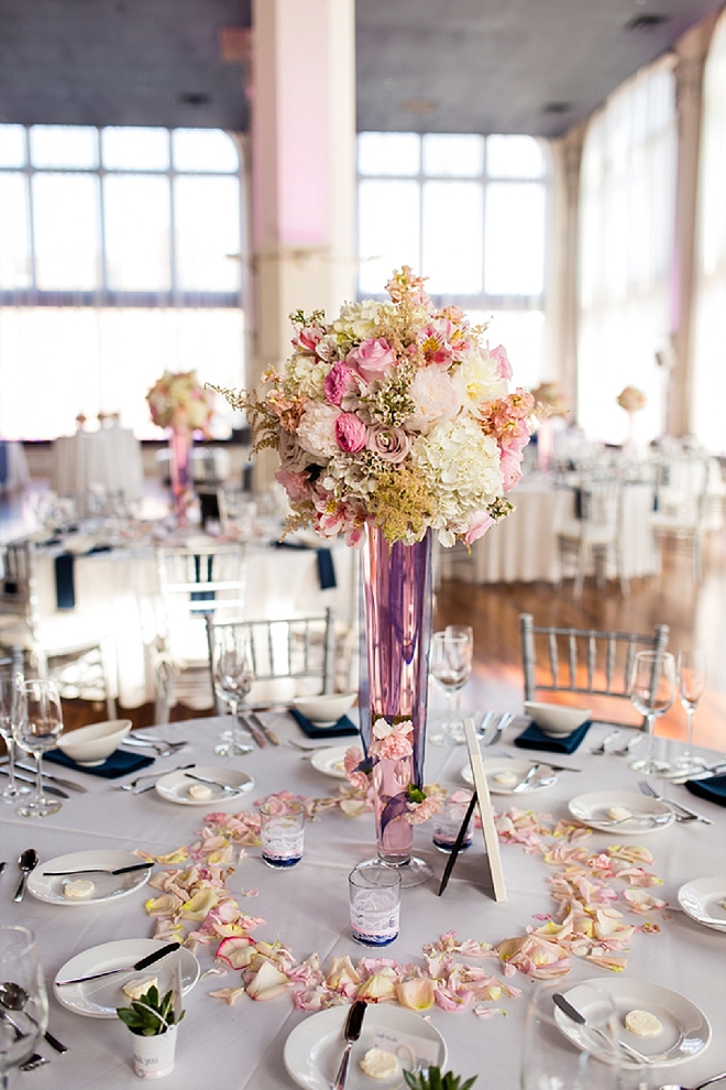 We love the dreamy table decor and centerpieces at this reception!