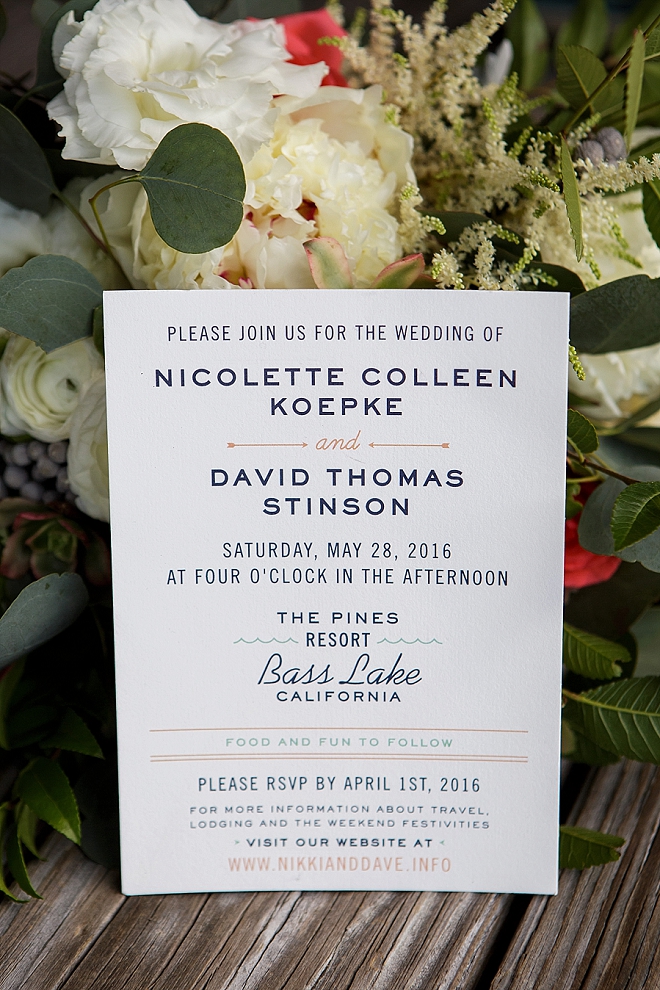 We love the darling details at this couple's stunning Bass Lake wedding!