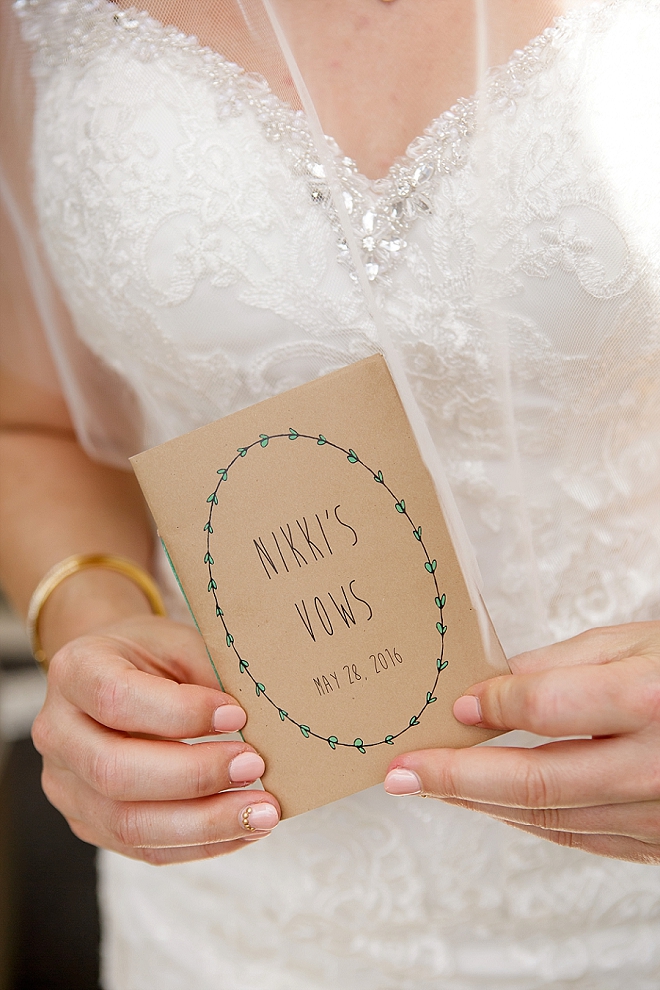 How cute is this Bride's vow book for her ceremony?! Sweet!