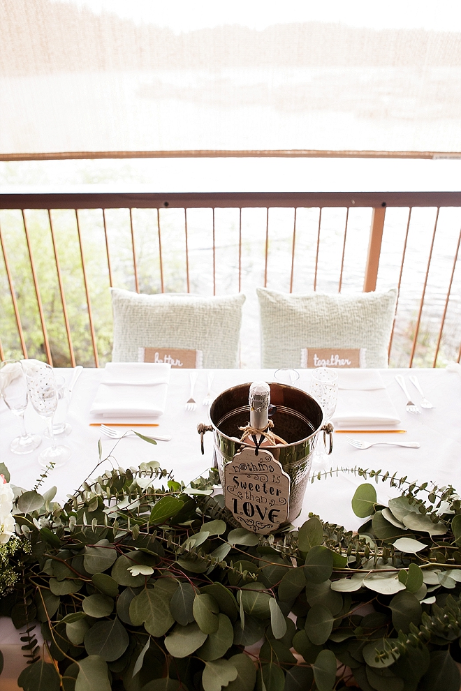 We're loving this Mr. and Mrs. darling sweetheart table!