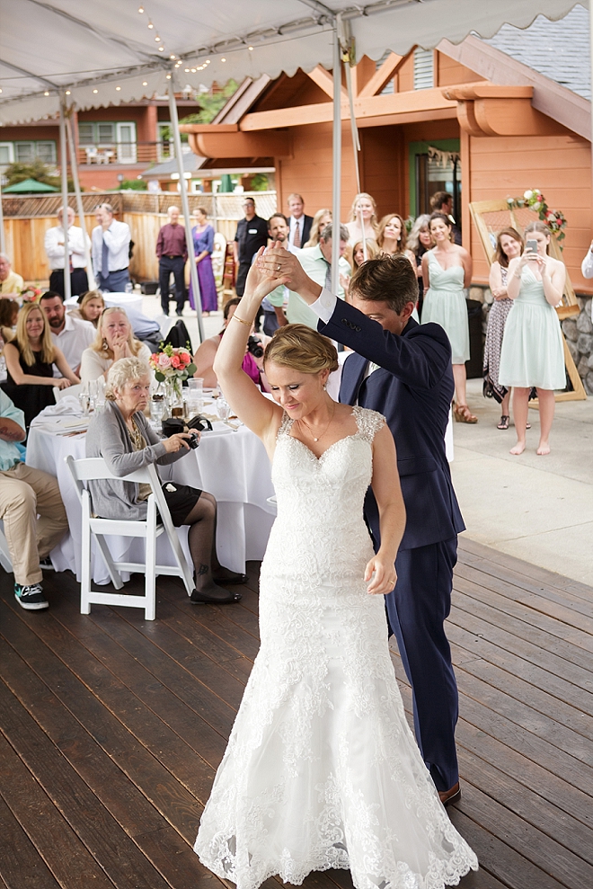 Super sweet snap of the first dance as Mr. and Mrs!
