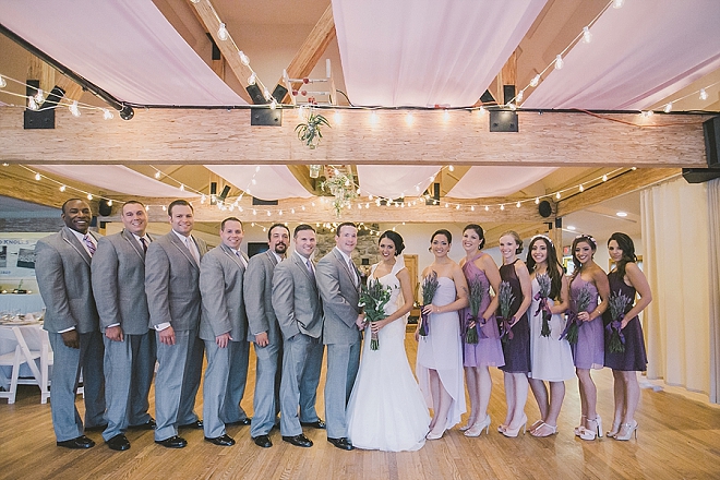 Sweet snap of the Bride + Groom and their wedding party!