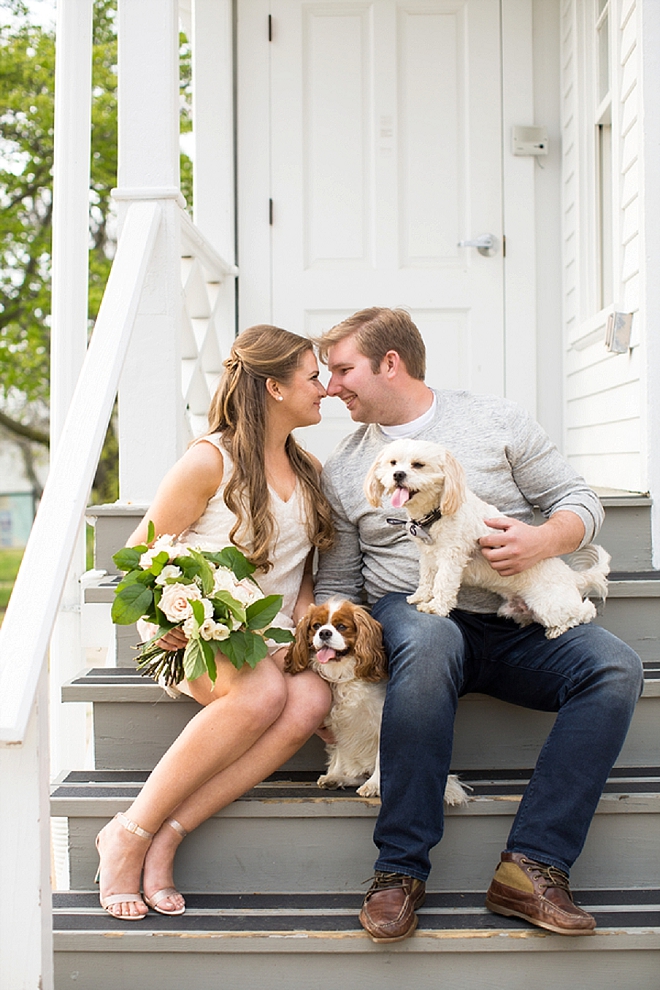 We love this darling engagement session with bouquets, pups and love!