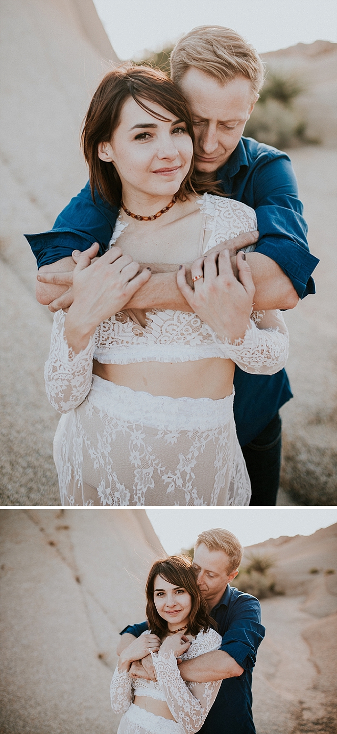 We're swooning over this super romantic desert engagement!