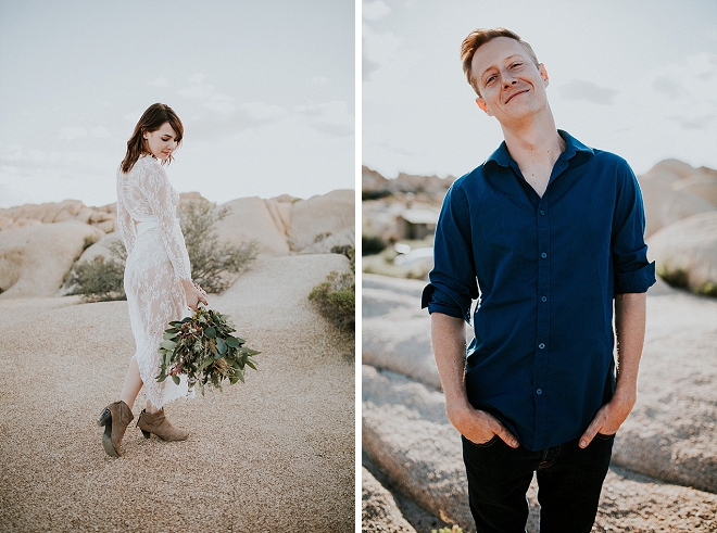 We're swooning over this super romantic desert engagement!