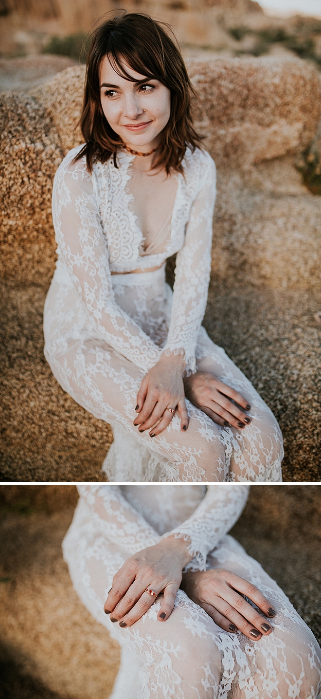 How stunning is this Bride at her boho-chic engagement session!