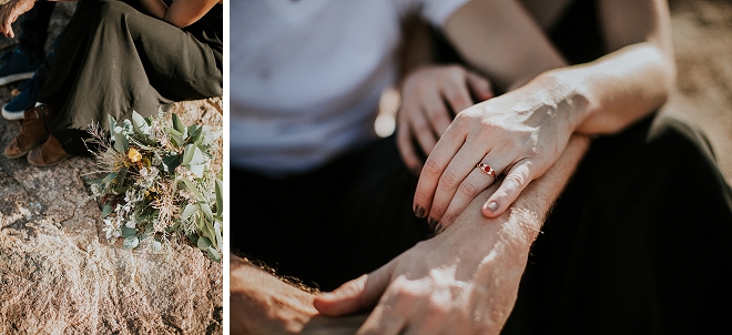 We're loving this Bride's ruby engagement ring!