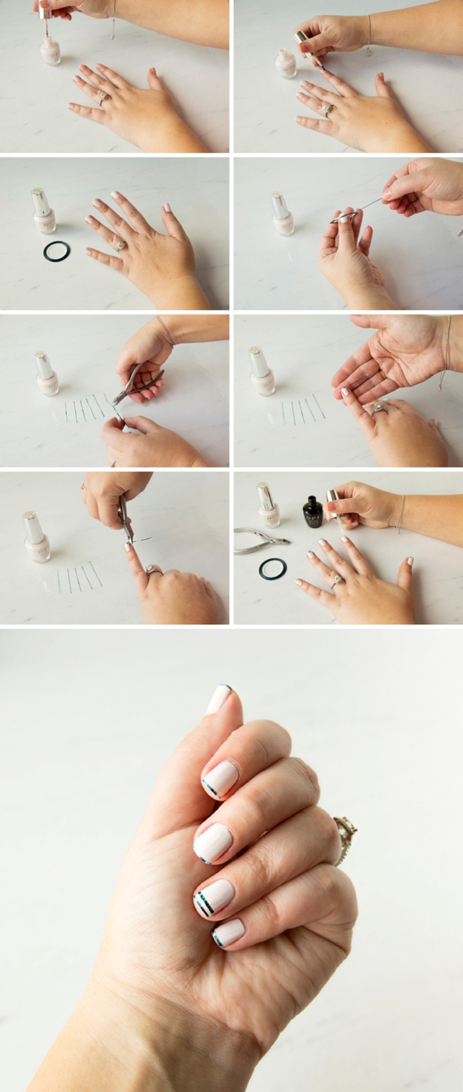 Learn how to use metallic foil nail tape for your bridal manicure!