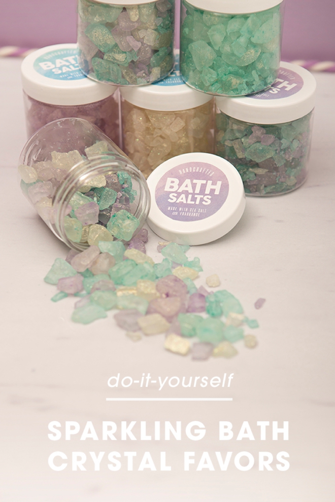 You HAVE to see these gorgeous, giant sparkling bath salts, learn how to easy they are to make!