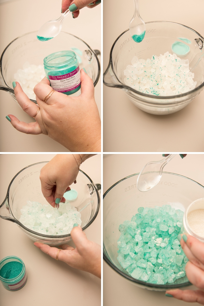 You HAVE to see these gorgeous, giant sparkling bath salts, learn how to easy they are to make!