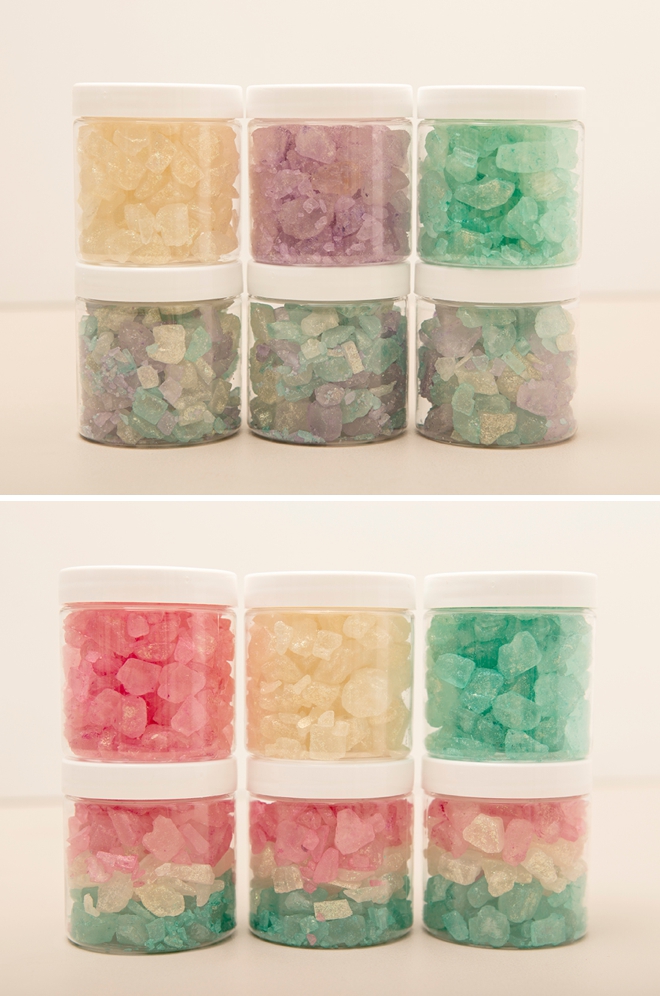 You HAVE to see these gorgeous, giant sparkling bath salts, learn how to easy they are to make!