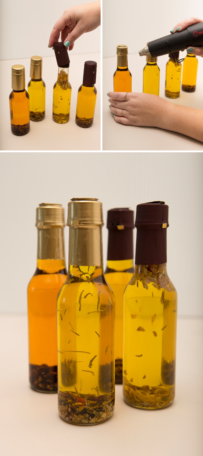 Learn how easy it is to make your own infused olive oil holiday gifts!
