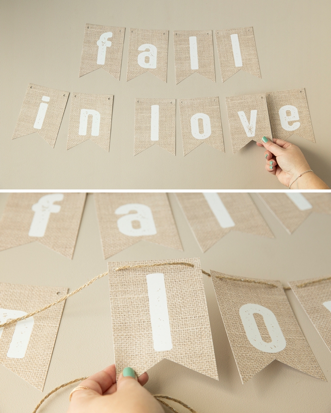 Free printable burlap alphabet banner, make it say whatever you want!