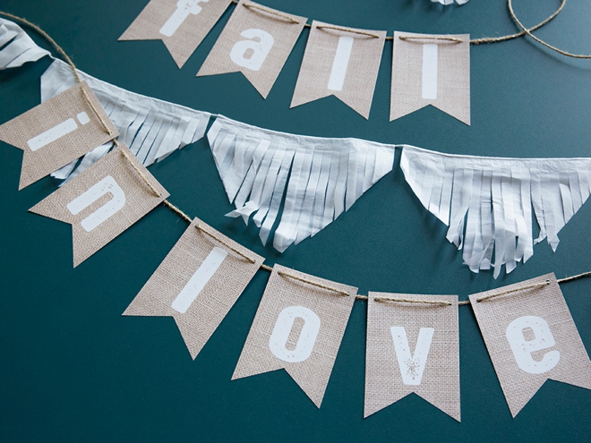 Free printable burlap alphabet banner, make it say whatever you want!