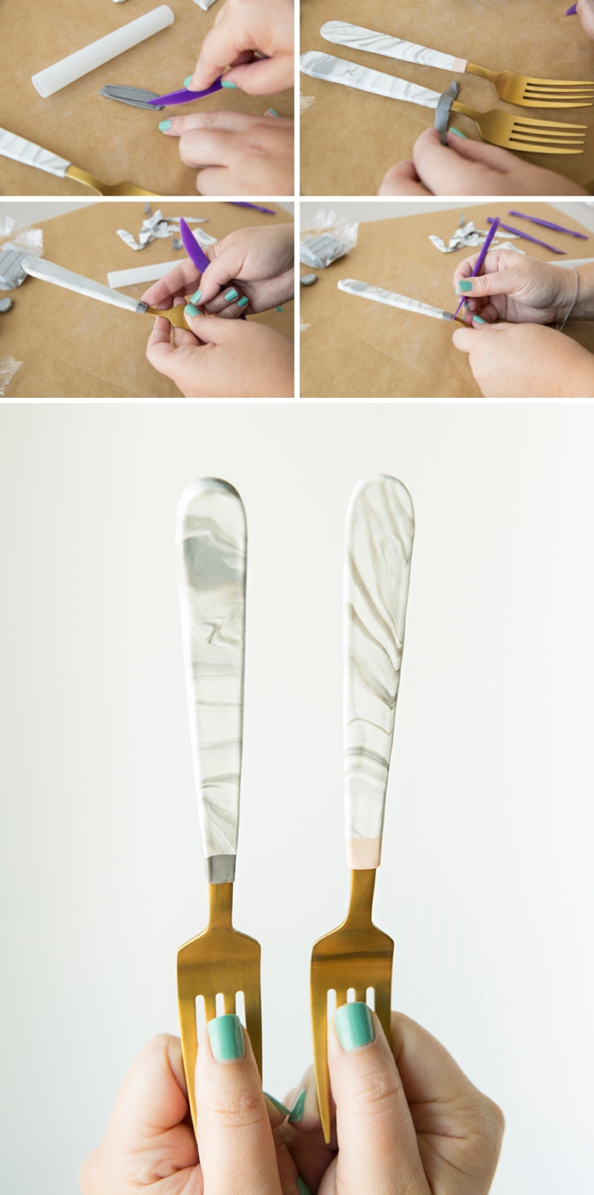 Learn how to make these adorable wedding cake forks using oven-bake clay!