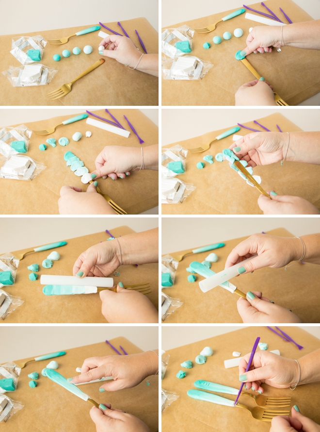 Learn how to make these adorable wedding cake forks using oven-bake clay!