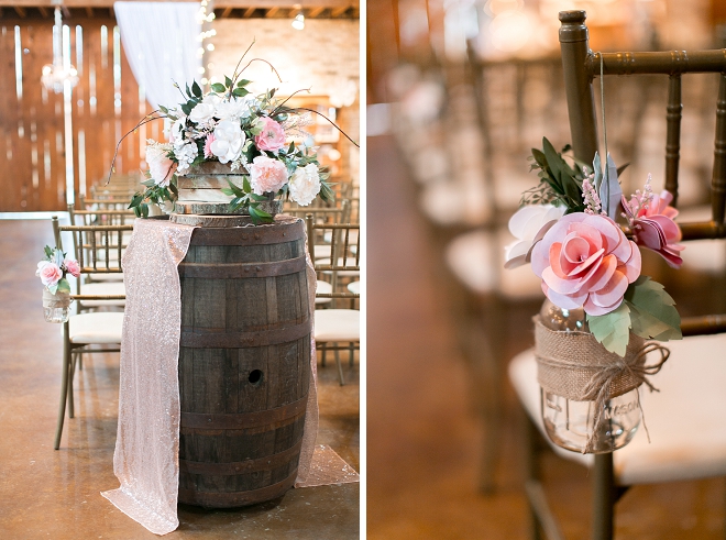 We're in LOVE with all of the rustic details and DIY'd flowers at this stunning day!