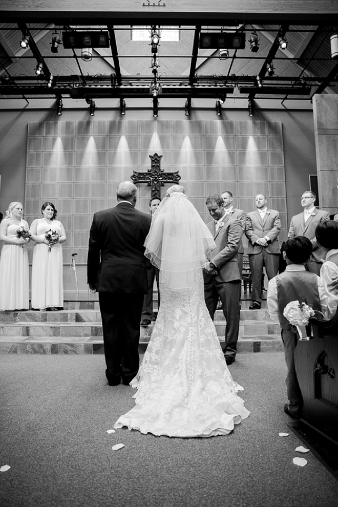 We're crushing on this couple's super sweet church ceremony!