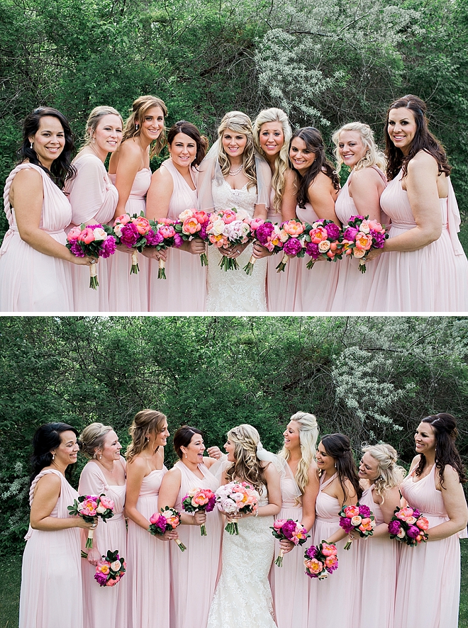 We love the Bride and her Bridesmaids before the sweet ceremony!