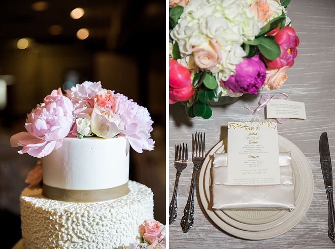 Swooning over this couple's gorgeous wedding cake!