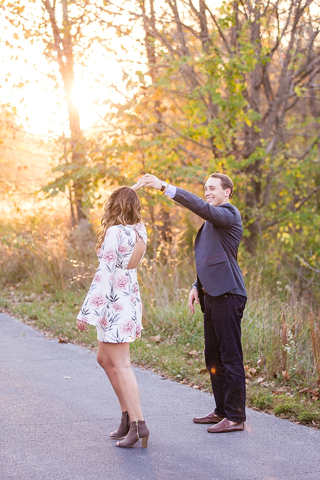 We love this mid-dancing snap at this couple's darling engagement session!