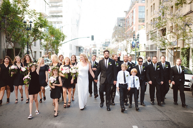 We love this Bride + Groom and their stunning wedding party!