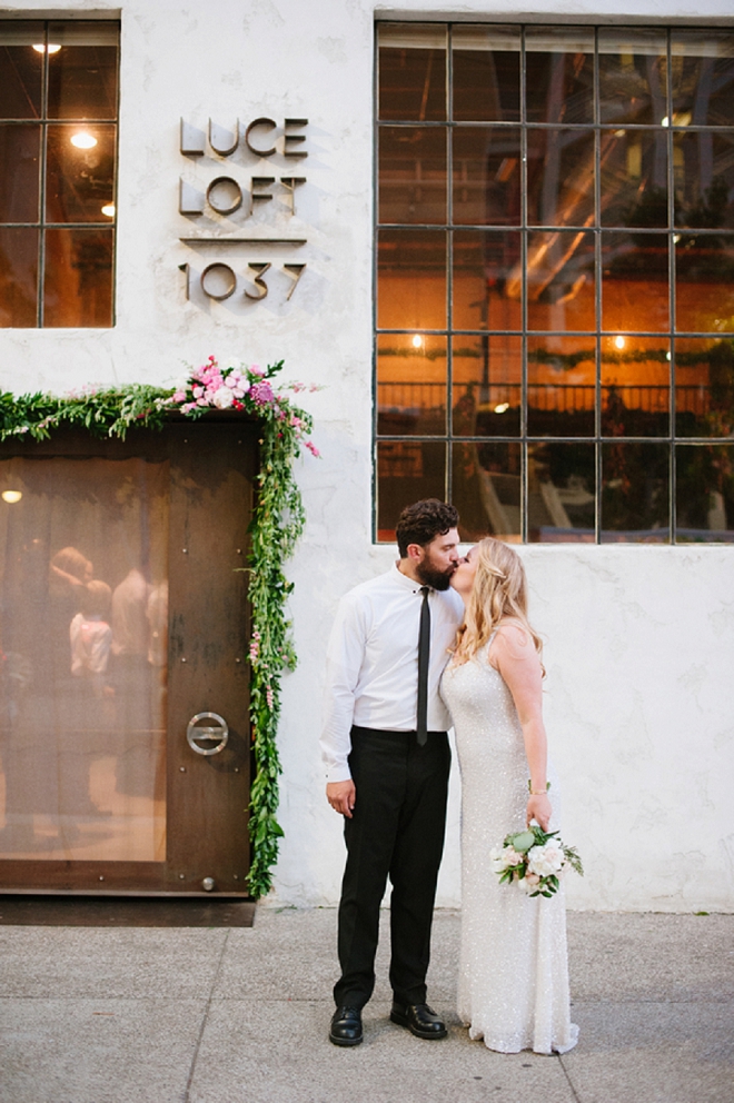 We are swooning over this gorgeous Mr. and Mrs. and their amazing loft wedding!