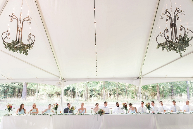 We LOVE this stunning reception image of the head table!