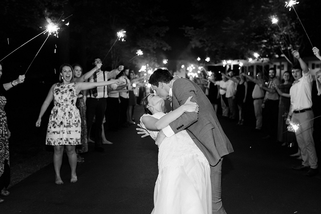 We love this final sparkler exit and kiss when the day is over!