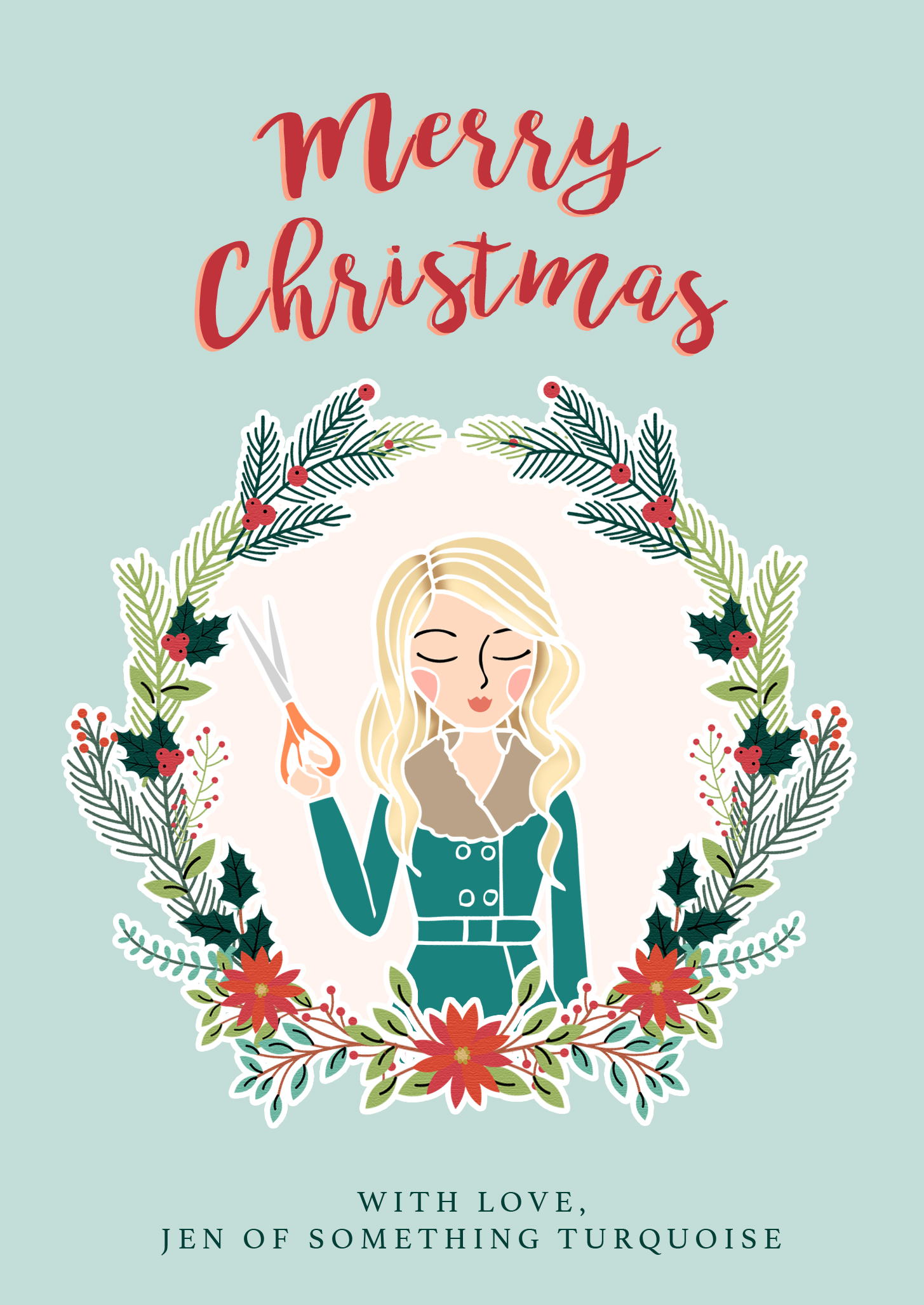 Merry Christmas from Jen of Something Turquoise, by Lily and Threads