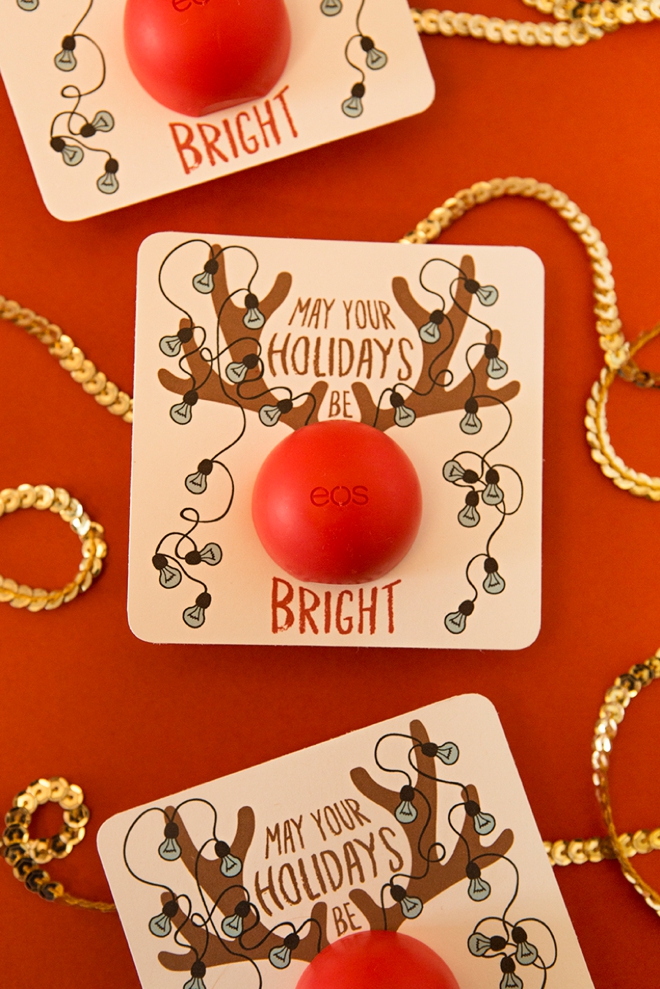 These are just the cutest DIY EOS lip balm holiday gifts!