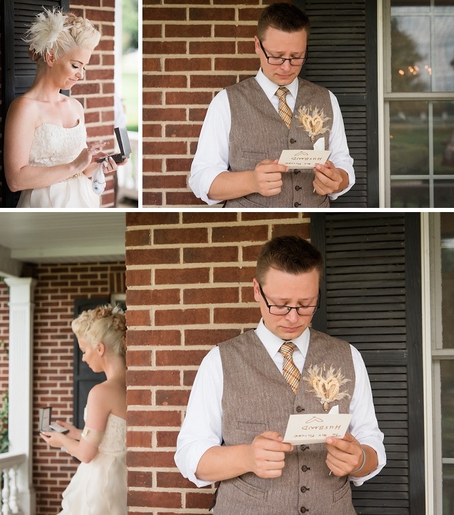 Super sweet snap of this couple and their first look!
