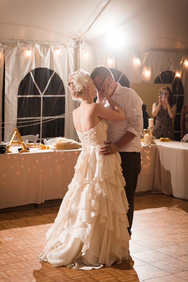 Sweet snap of this couple's first dance as Mr. and Mrs!