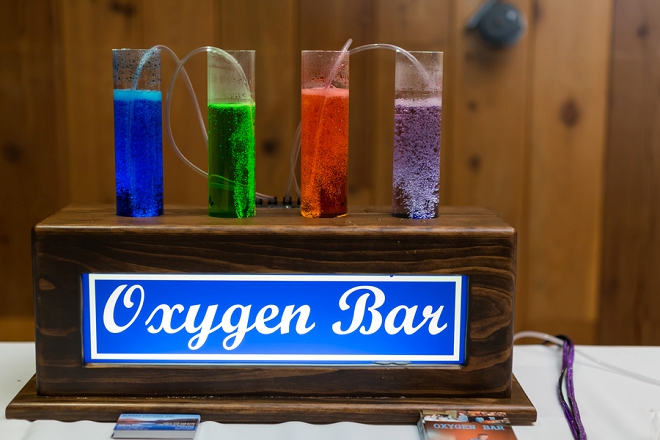 What a great idea to have an oxygen bar at this couple's Denver wedding!