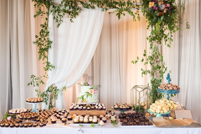 We're in LOVE with this couple's stunning dessert table!