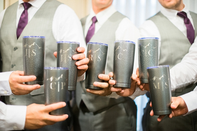 The couple DIY'd these awesome Groomsmen tumblers!