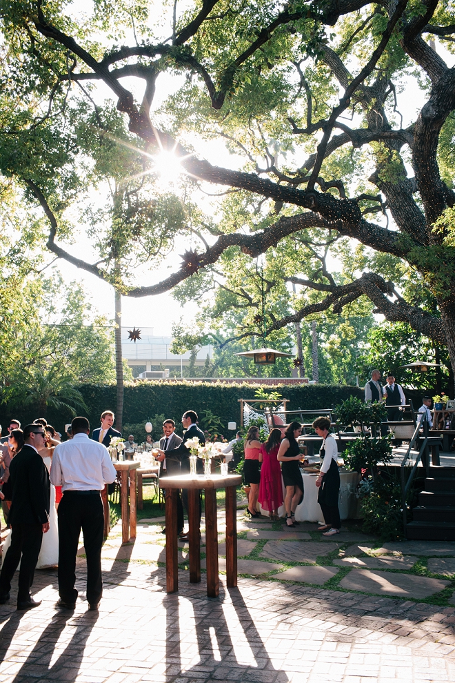 We're in love with this couple's stunning garden twinkle lit reception!