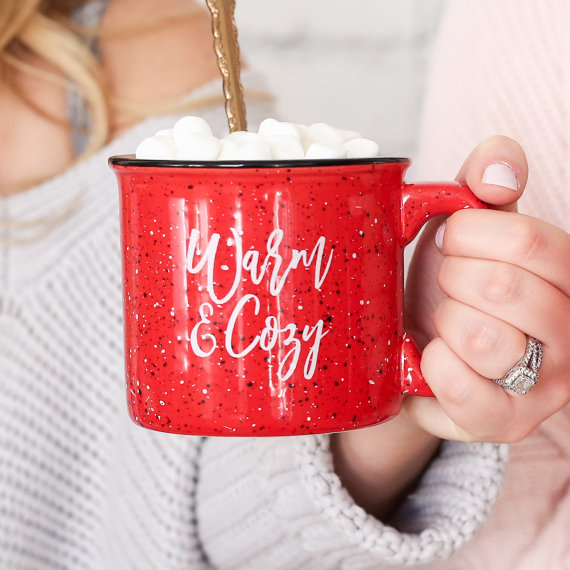 How sweet is this cozy campfire style mug?! We LOVE it for the holidays!