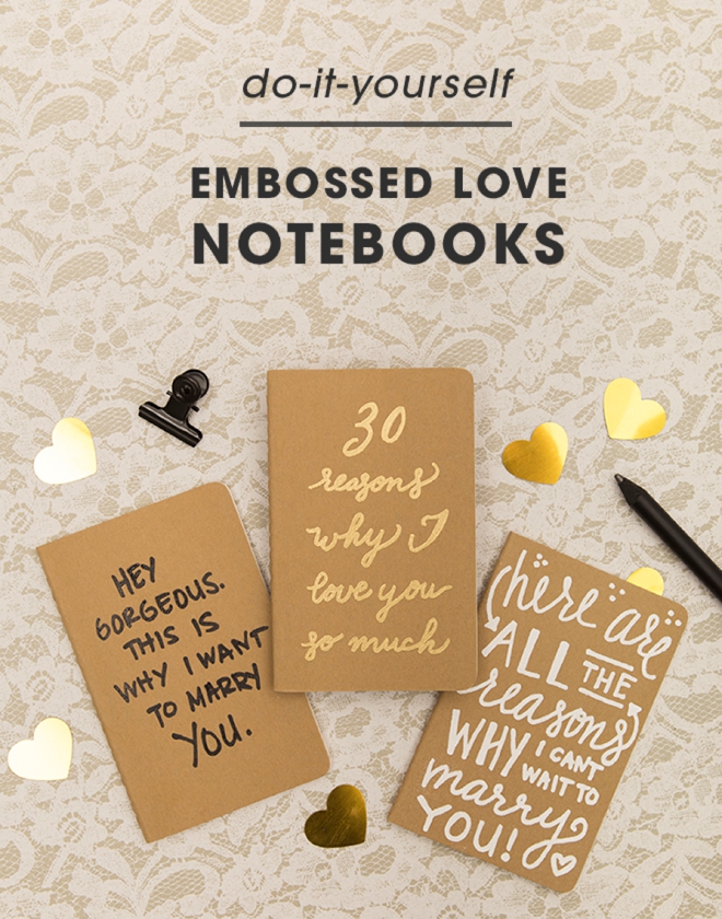 Learn how to heat emboss these moleskin journals!