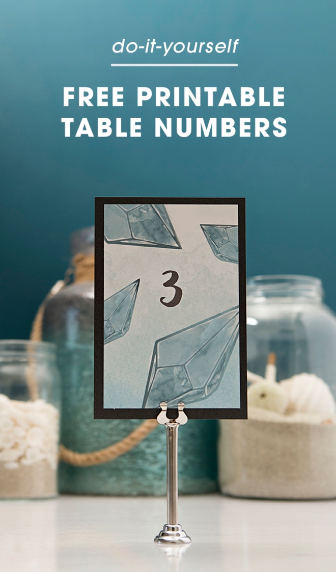 Download and print these teal diamond table numbers now for free!