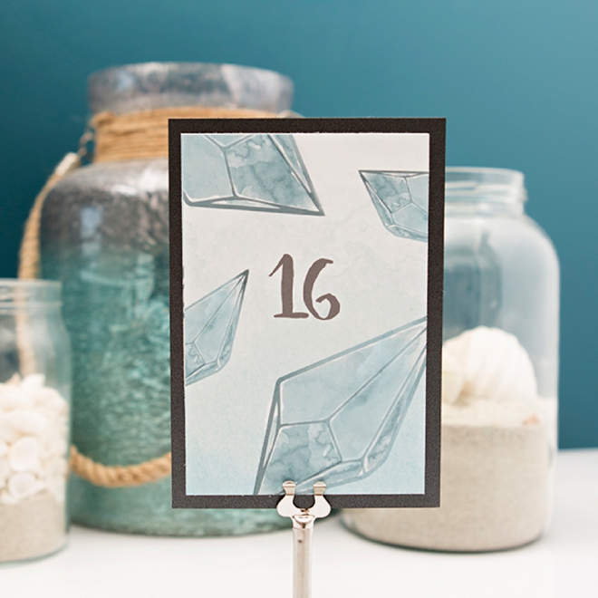 Download and print these teal diamond table numbers now for free!