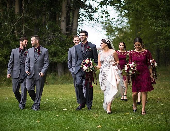Fun shot of the Bride and Groom and their gorgeous wedding party!