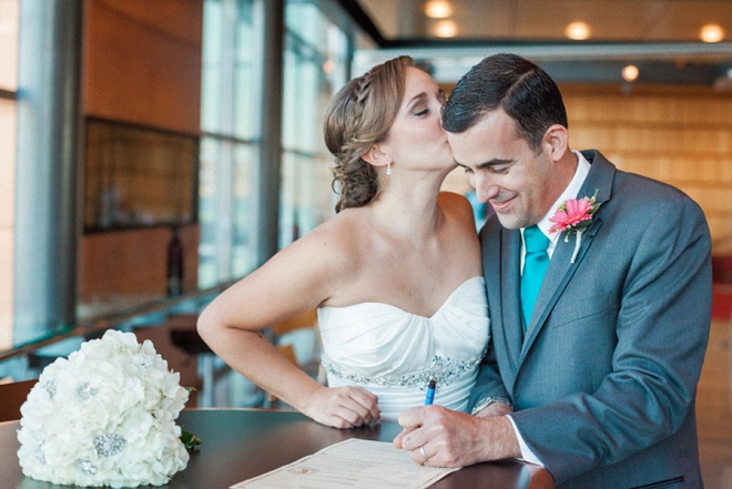 We can't love this snap of the Bride and Groom signing their marriage certificate!