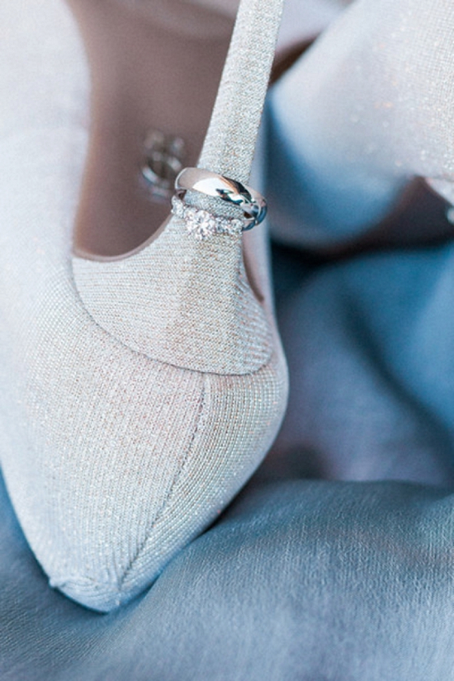 How adorable is this ring shot on the Bride's heel?! Love it!