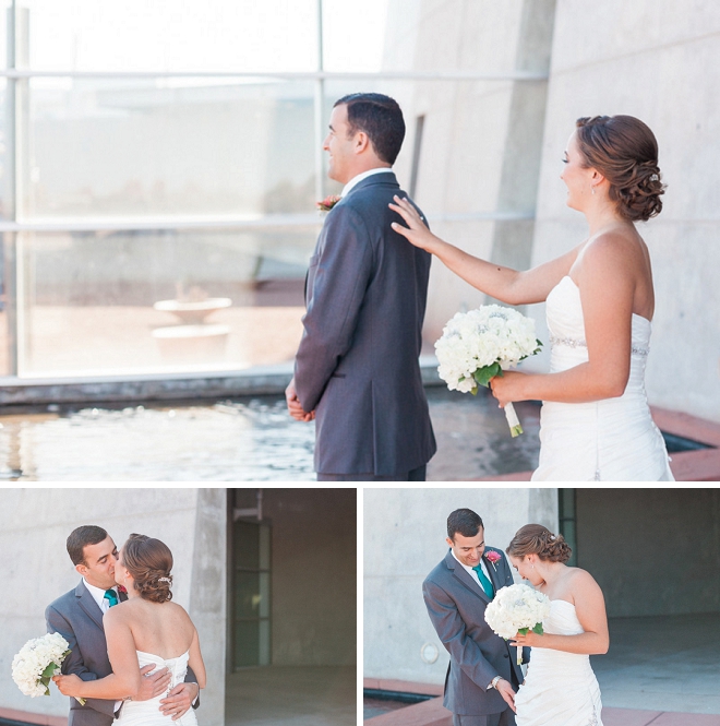 Swooning over this super sweet first look before the ceremony!
