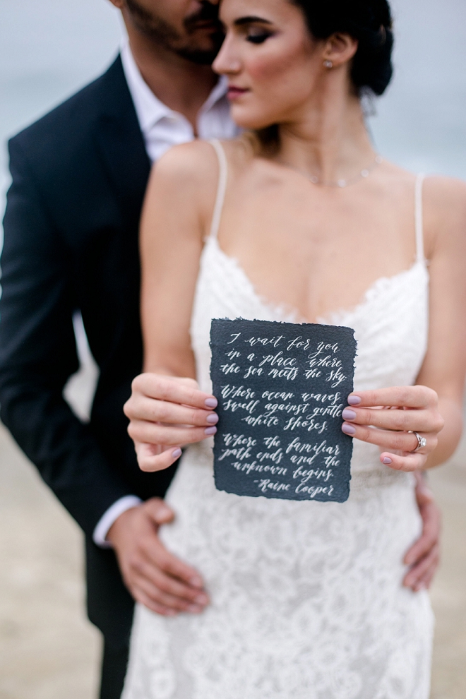 We're swooning over this quote shot at this stunning styled beach wedding!
