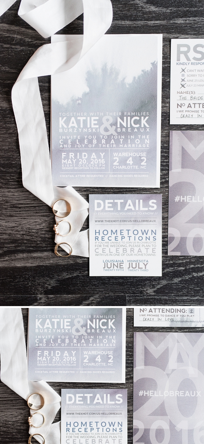 How stunning is this invitation set handmade by the Bride!? LOVE!