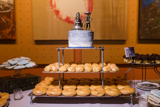 Delicious desserts at this couple's late night dessert bar wedding!