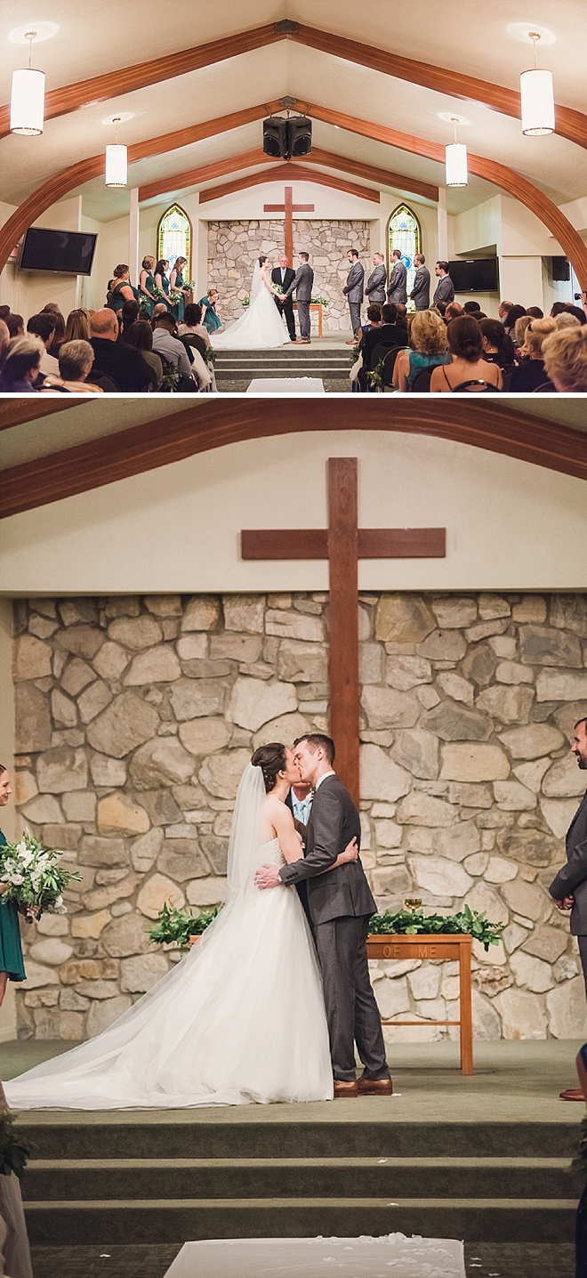 First kiss as Mr and Mrs!